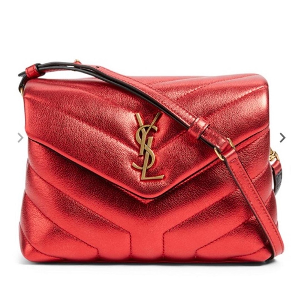 Yves Saint Laurent Metallic Red Crossbody Bag